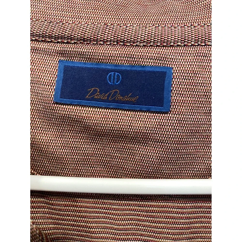 David Donahue Mens XXL Mercerized Cotton Long Sleeve Button Up Shirt‎ Rust Red